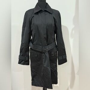 Company Ellen Tracy S Women's Snap Down Black Trench Coat w Belt 506